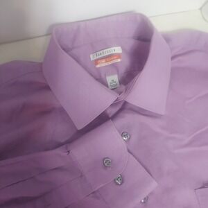 Van Heusen Traveler Lavender Dress Shirt Mens 18 34/35 Regular Fit EZ Clean‎